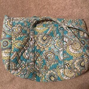Vera Bradley Teal and Yellow Paisley Tote